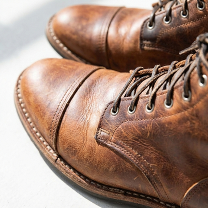Men's Distressed Cap Toe Lace-Up Ankle Boots - view 5
