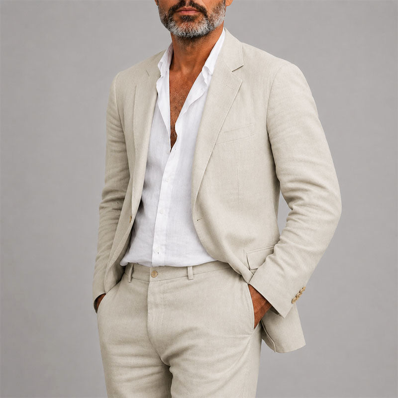 Men's Relaxed Blazer and Pants Suit Set - view 2