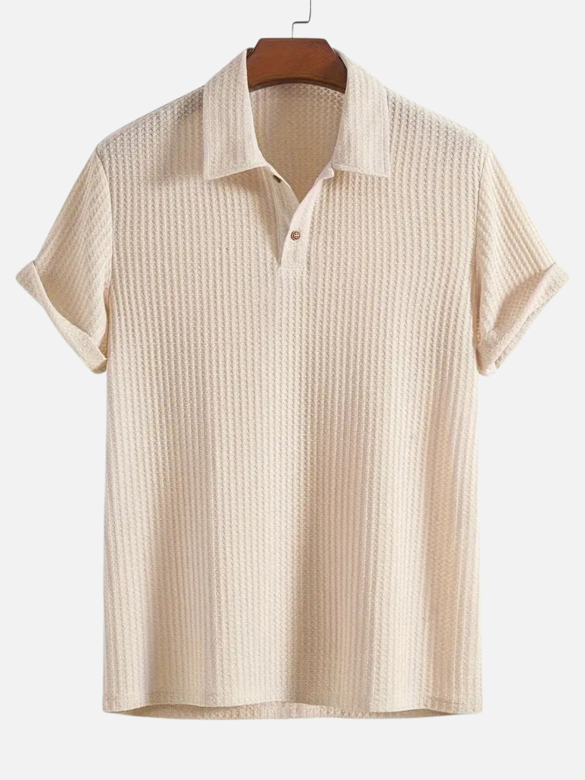 Men's Textured Short Sleeve Polo Shirt - view 3