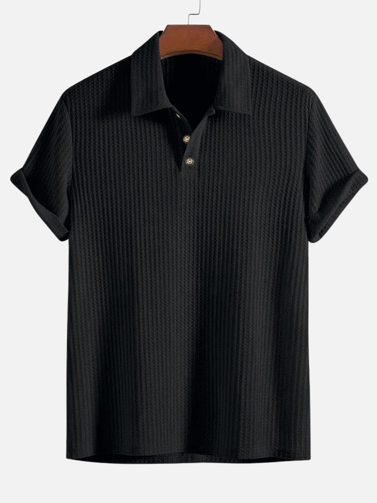 Men's Textured Short Sleeve Polo Shirt - view 4