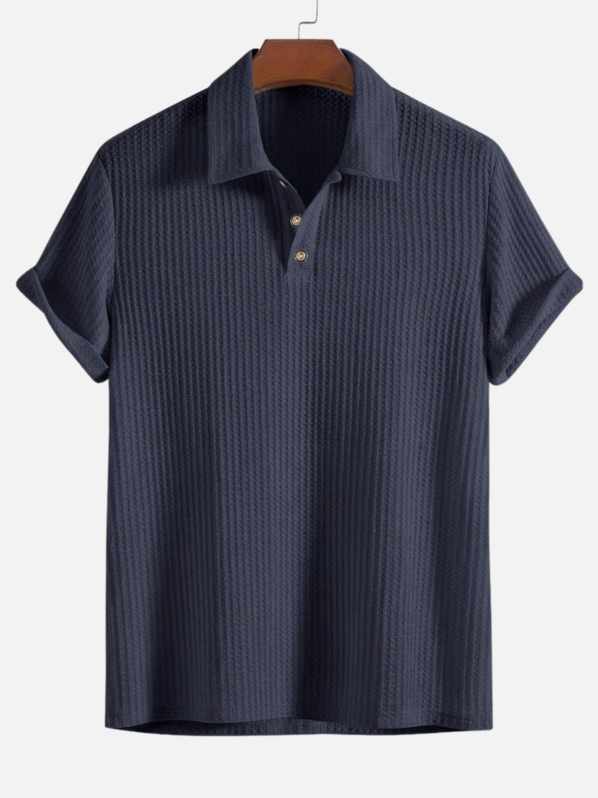 Men's Textured Short Sleeve Polo Shirt - view 5