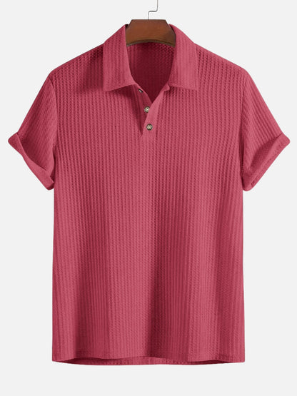 Men's Textured Short Sleeve Polo Shirt - view 6