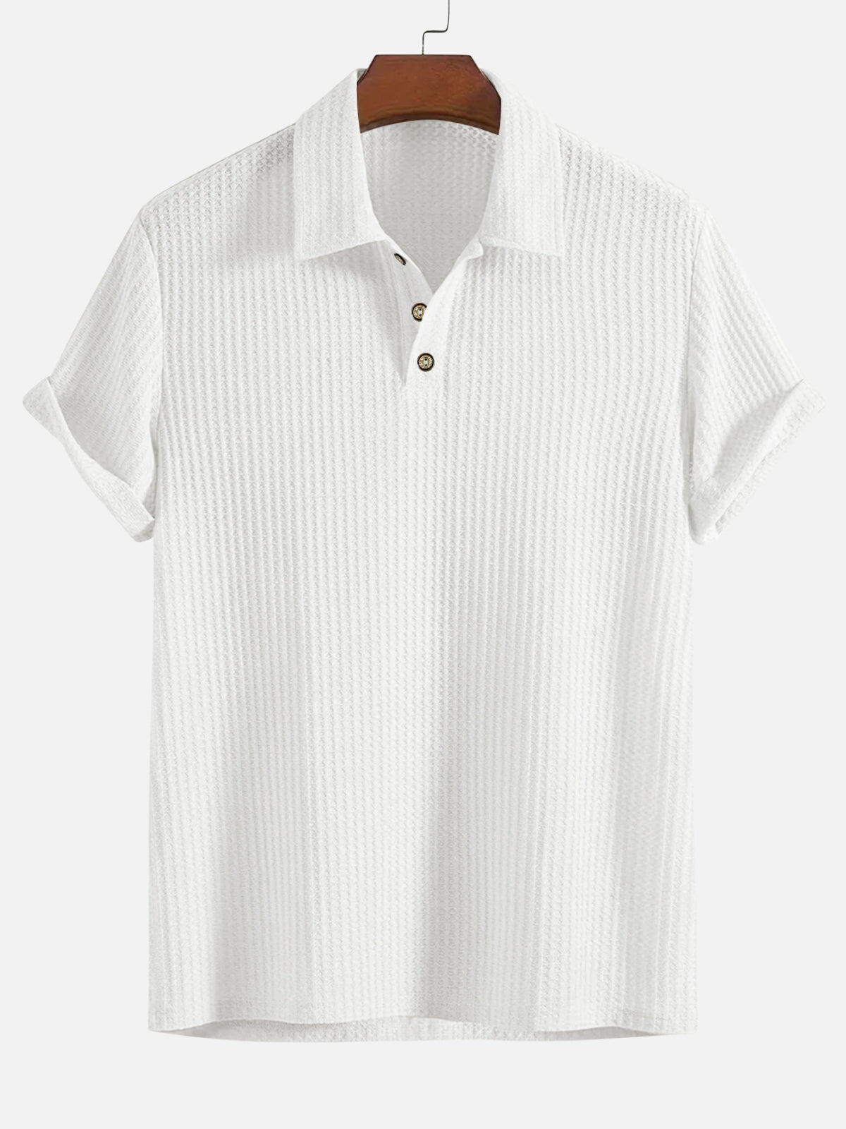 Men's Textured Short Sleeve Polo Shirt - view 8