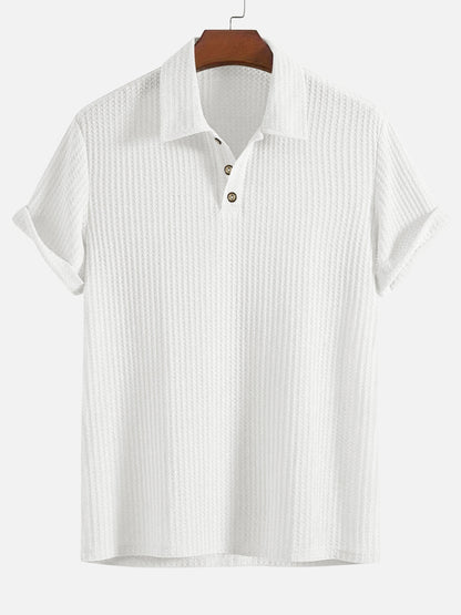 Men's Textured Short Sleeve Polo Shirt - view 8