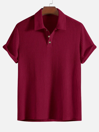 Men's Textured Short Sleeve Polo Shirt - view 9