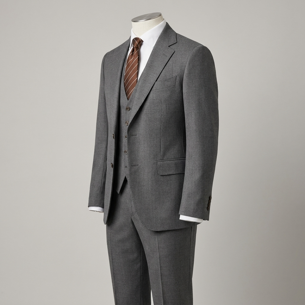 Men's Three-Piece Suit with Blazer Waistcoat and Trousers - view 10