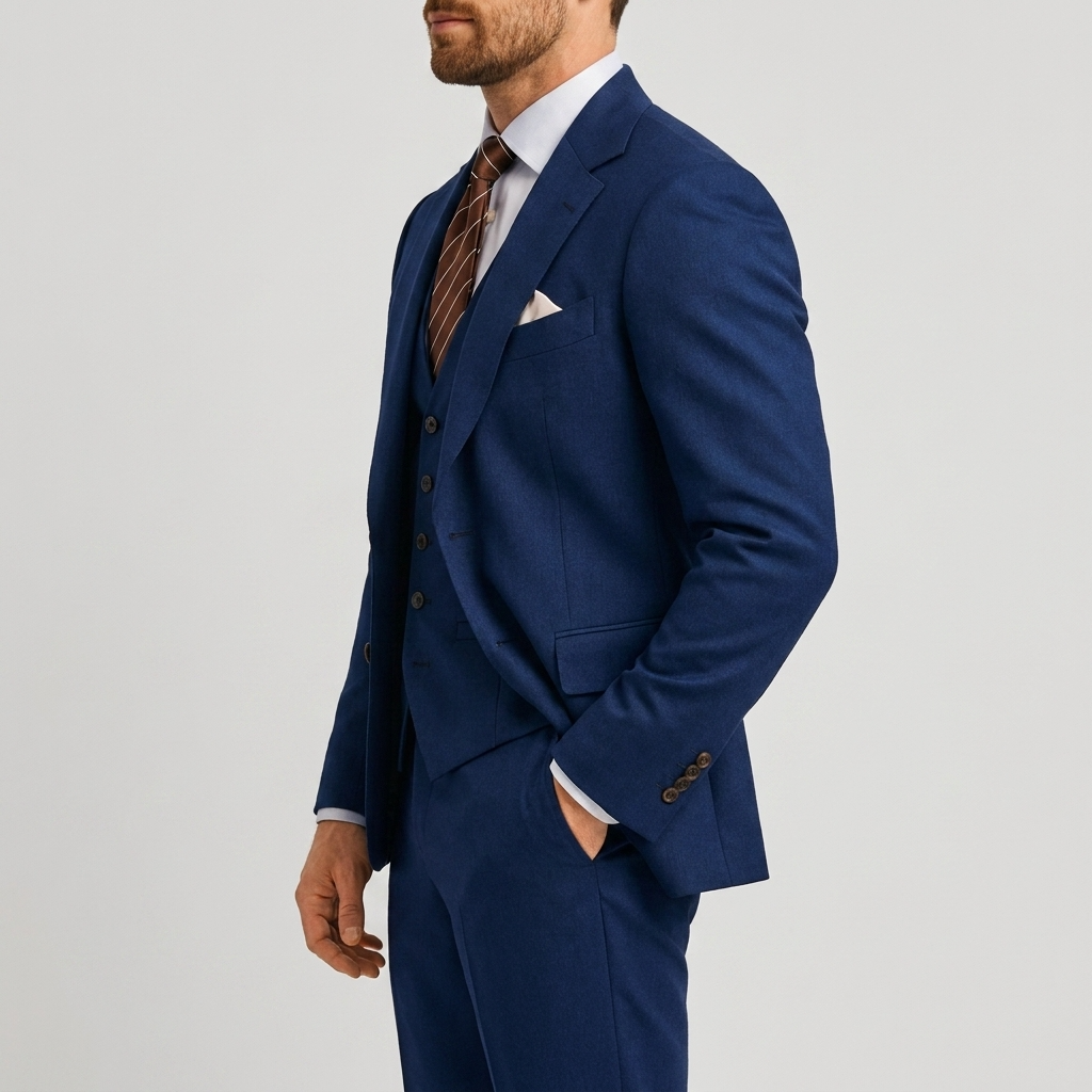 Men's Three-Piece Suit with Blazer Waistcoat and Trousers - view 3