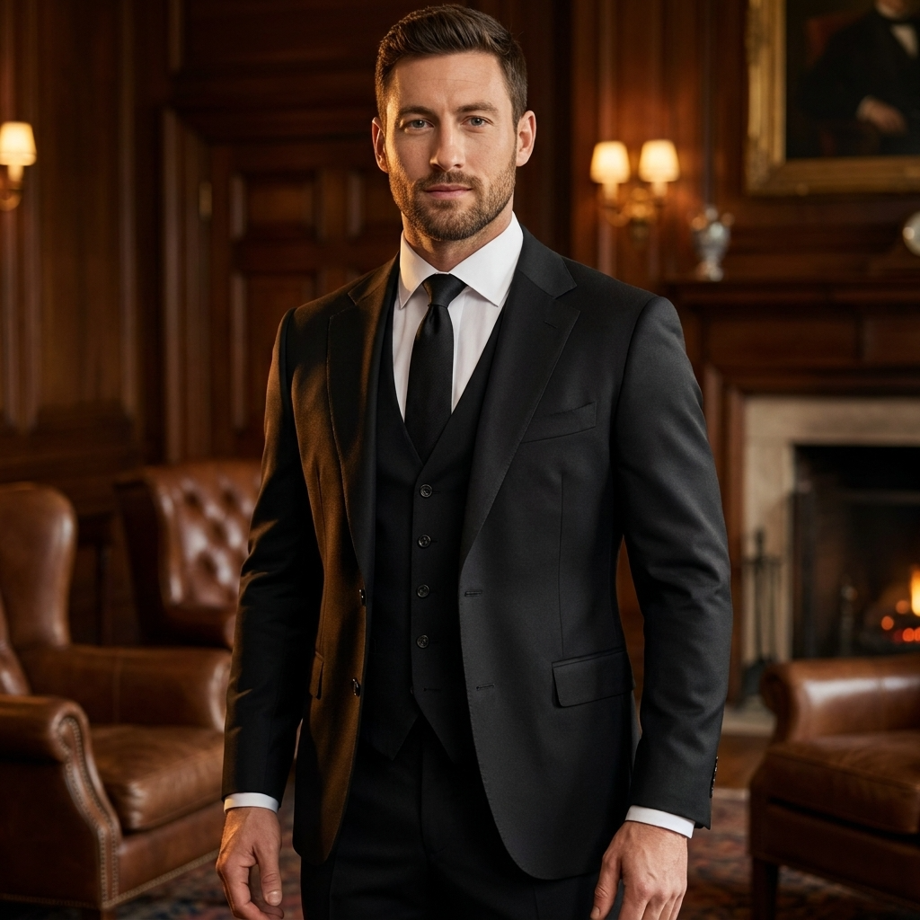 Men's Three-Piece Suit with Blazer Waistcoat and Trousers - view 4