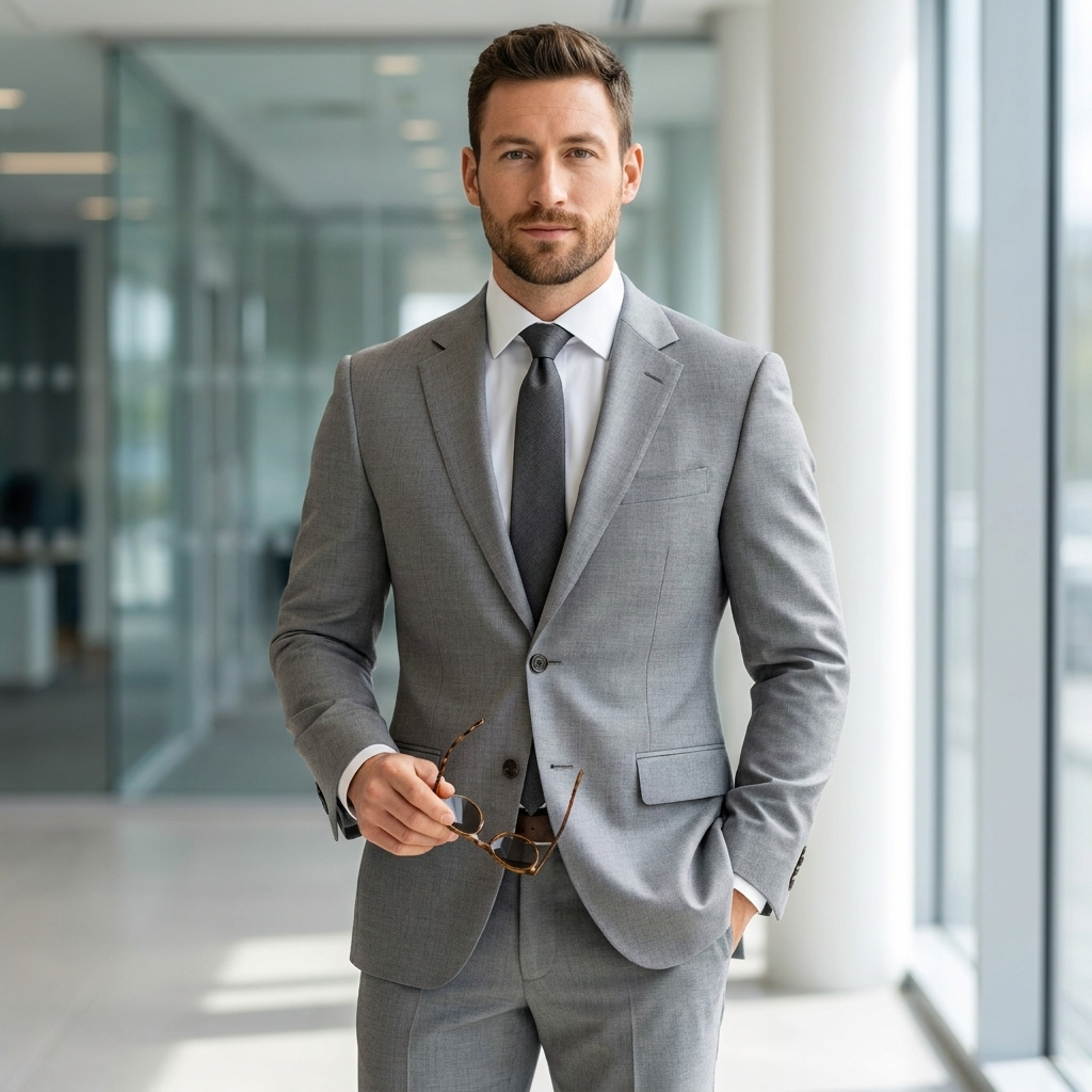 Men's Three-Piece Suit with Blazer Waistcoat and Trousers - view 8