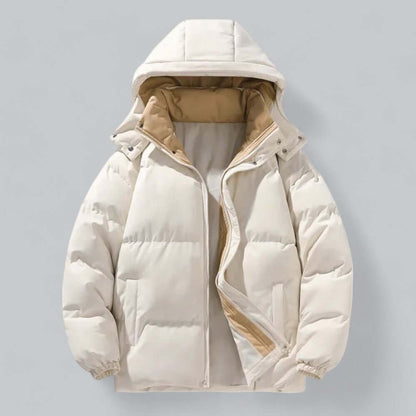 Men's Waterproof Hooded Puffer Bomber Jacket Detachable Hood - view 3