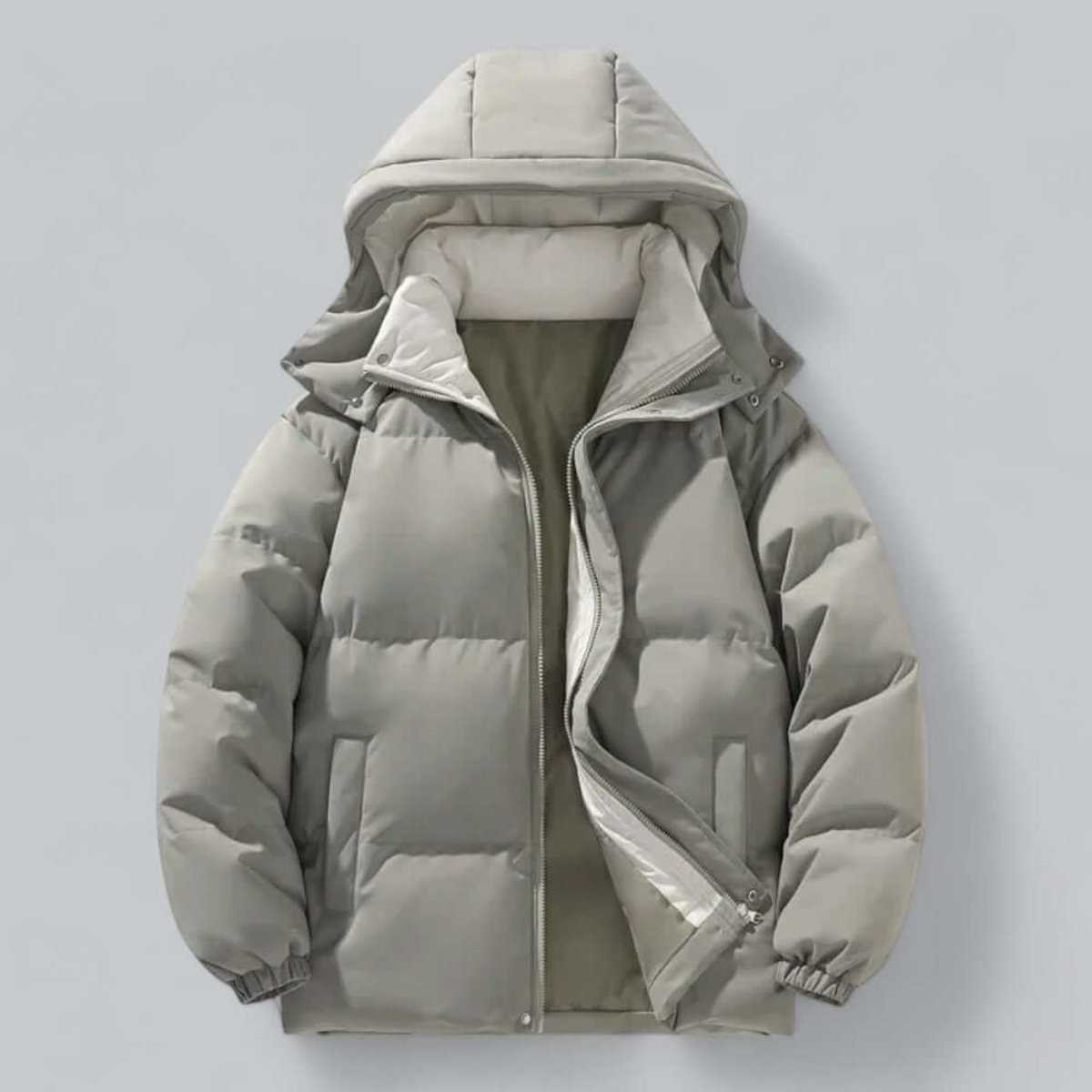 Men's Waterproof Hooded Puffer Bomber Jacket Detachable Hood - view 5