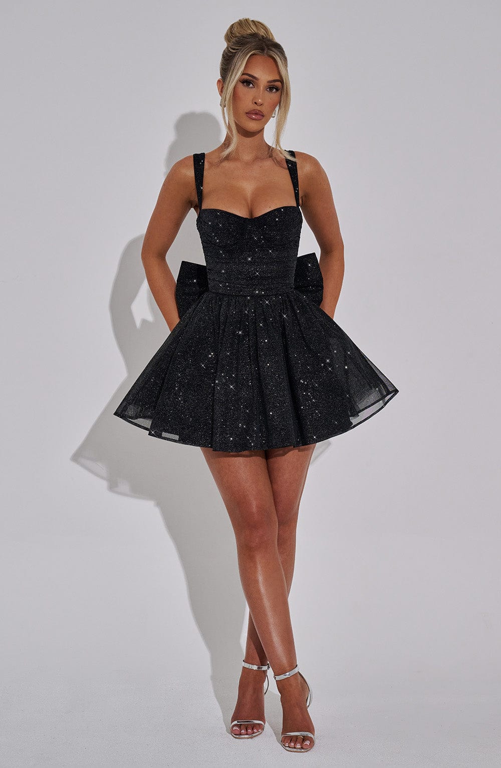 Molly Mini Dress - Black Sparkle
