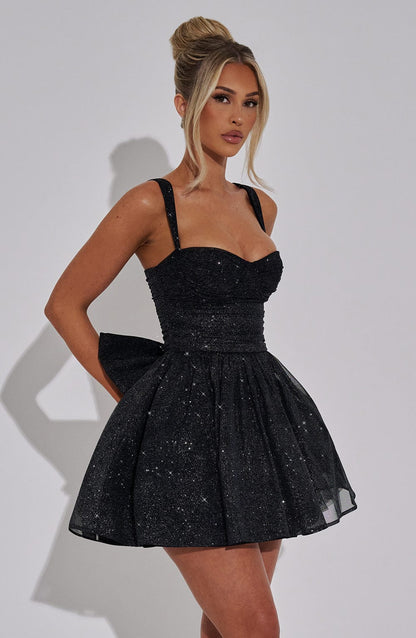 Molly Mini Dress - Black Sparkle