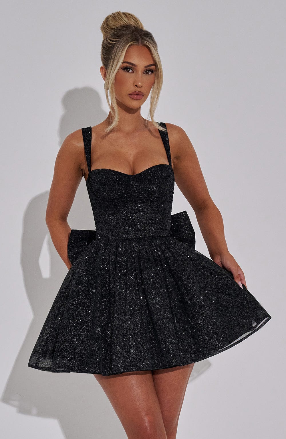 Molly Mini Dress - Black Sparkle