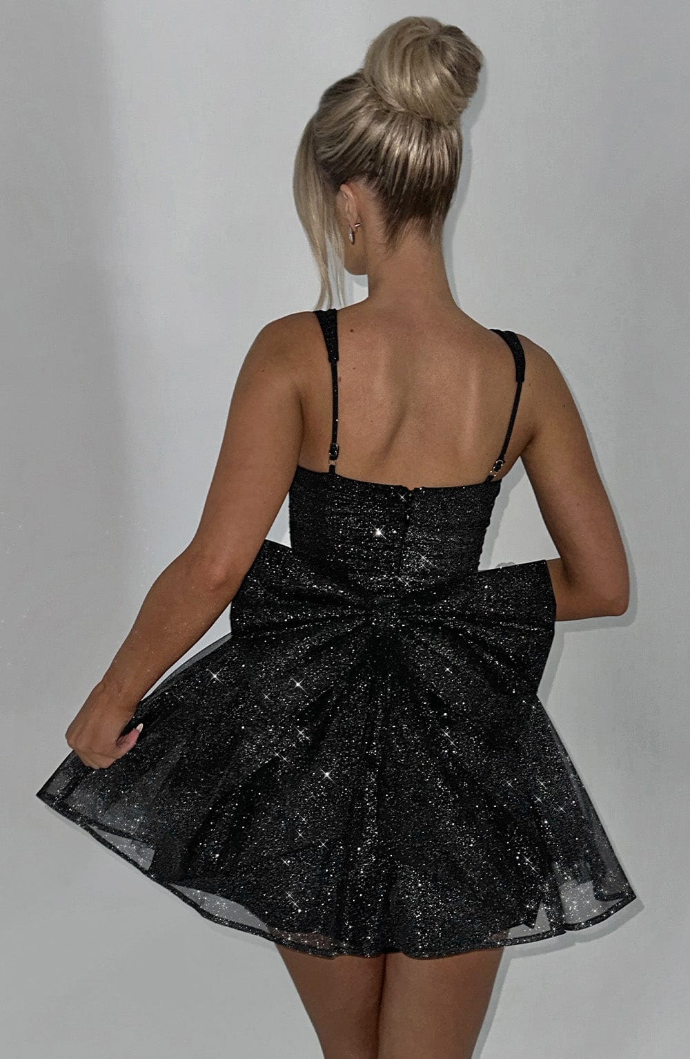 Molly Mini Dress - Black Sparkle