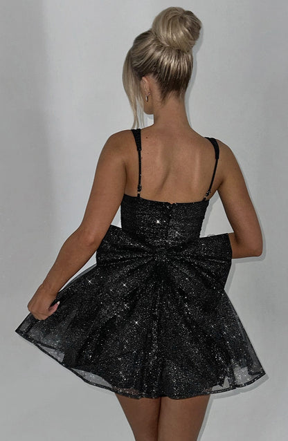 Molly Mini Dress - Black Sparkle