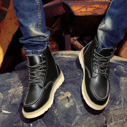 Retro fur-lined ankle boots, front view