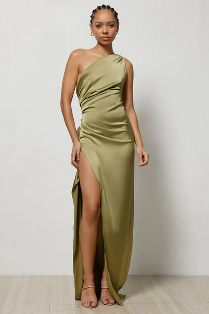 Satin Split Dress