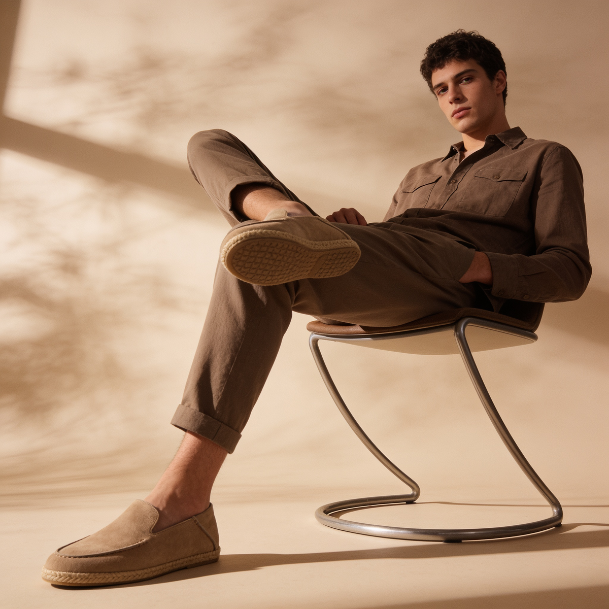Men's Suede Espadrille Loafers, Casual Summer