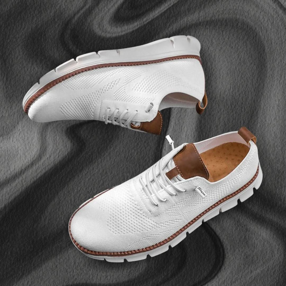 Unisex orthopedic wide toe box walking shoes, angled view