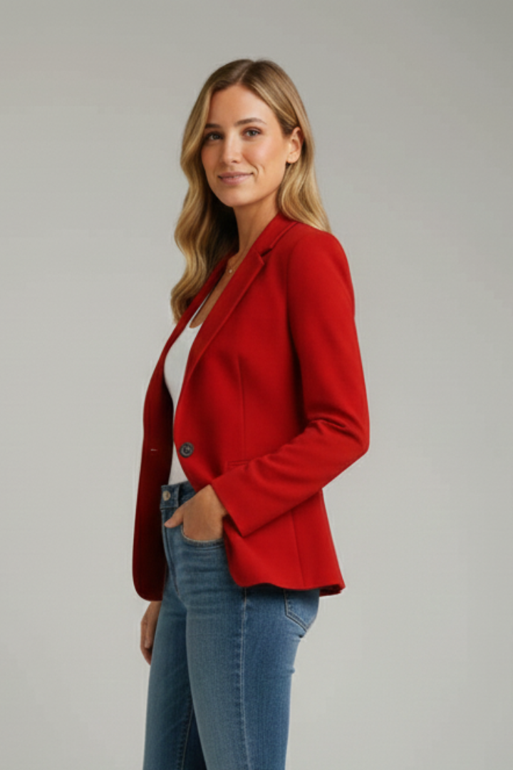 Women's Blazer with Notched Lapel and Single Button - view 3