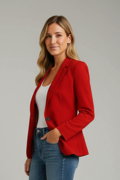 Women's Blazer with Notched Lapel and Single Button - view 5