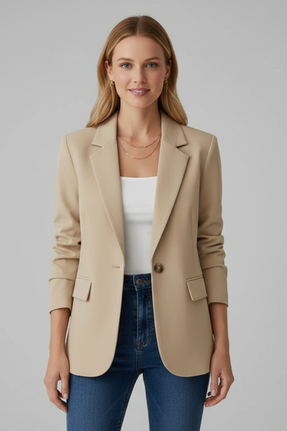 Women's Blazer with Notched Lapel and Single Button - view 8