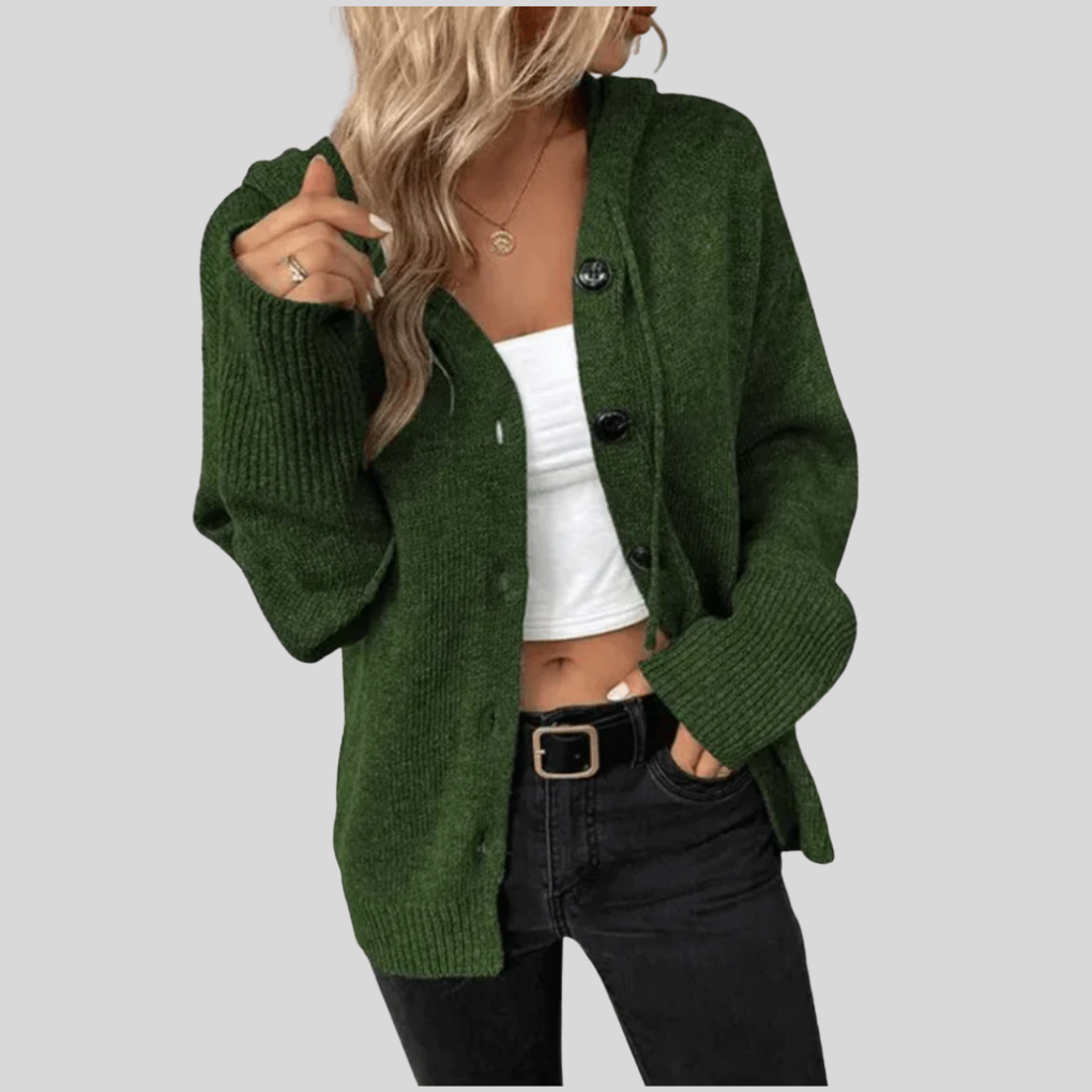 Women's Button-Front Cardigan with Quilted Panels - view 5