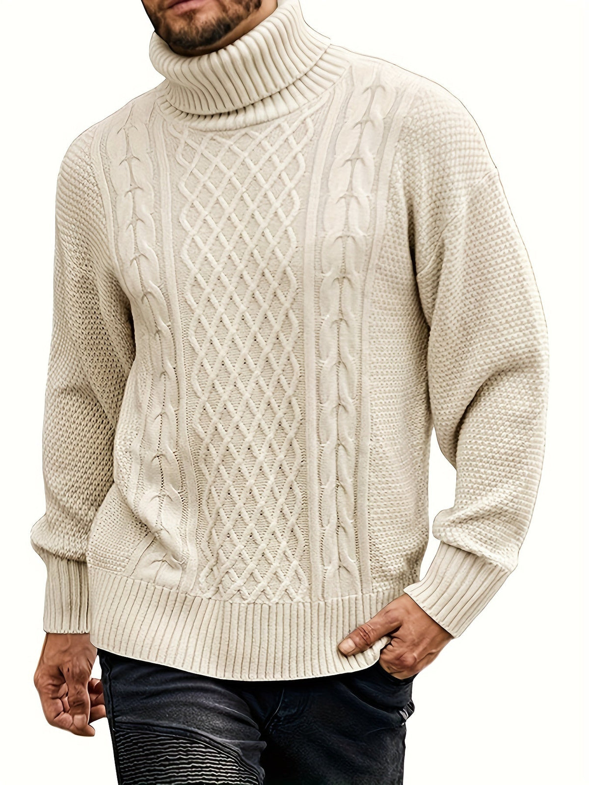 Women's Classic Cable-Knit Turtleneck Sweater - view 2