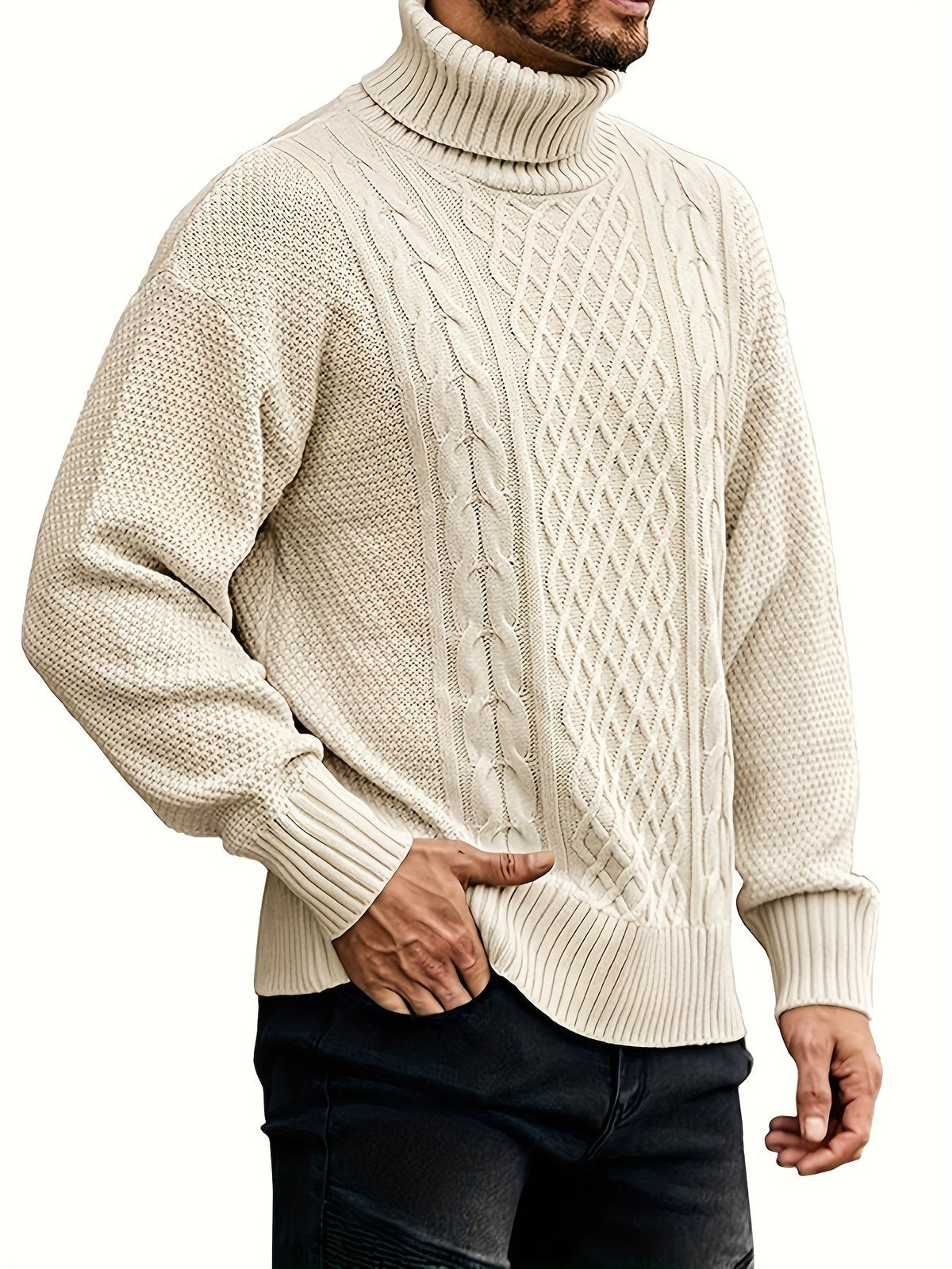 Women's Classic Cable-Knit Turtleneck Sweater - view 4