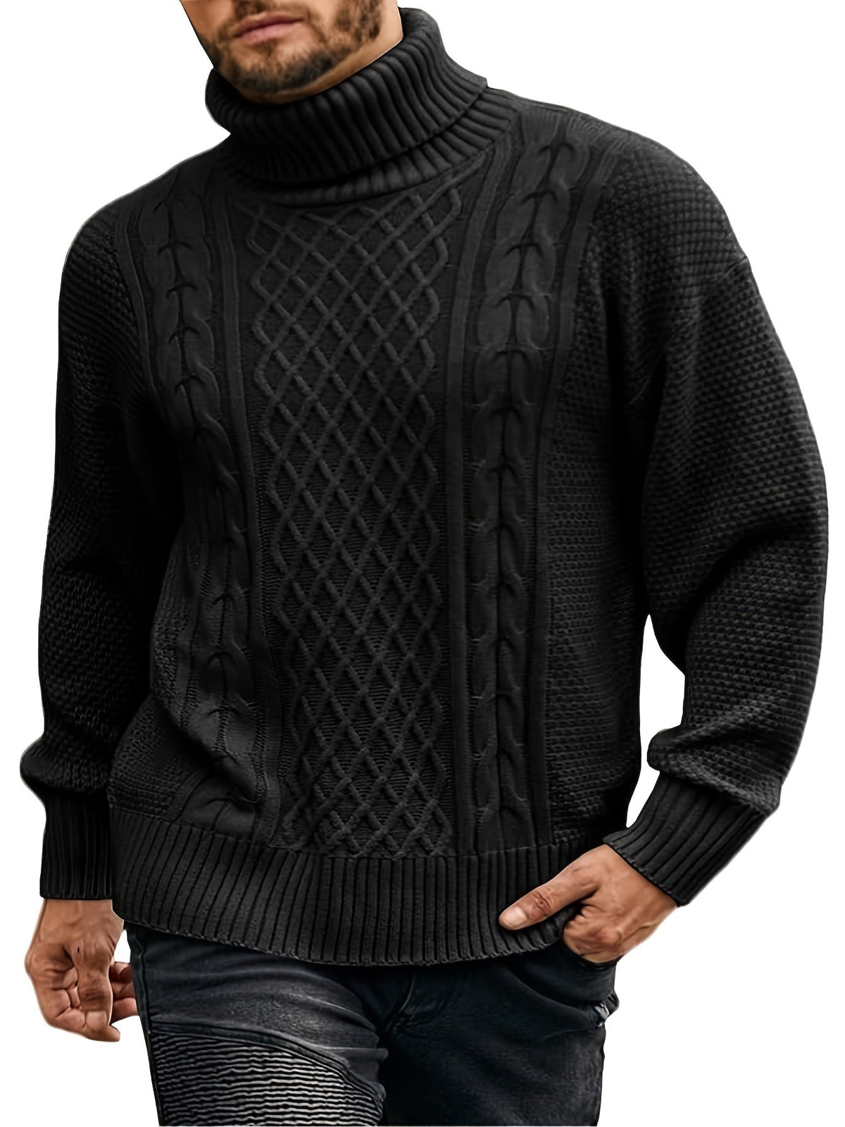 Women's Classic Cable-Knit Turtleneck Sweater - view 8