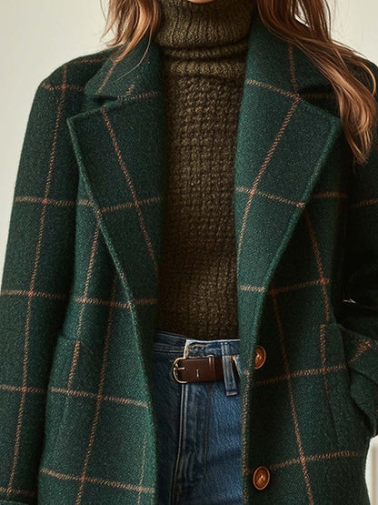 Women's Classic Plaid Wool Coat - view 2