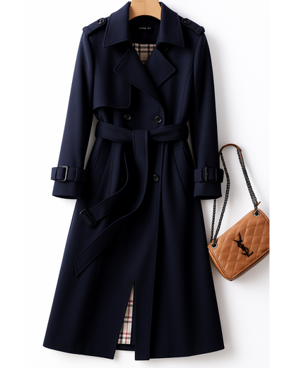 Women's Classic Trench Coat with Belted Waist - view 4
