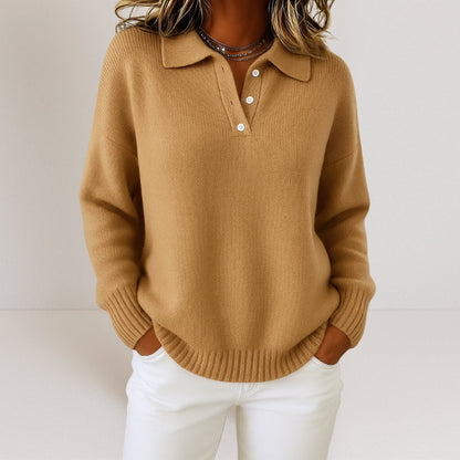 Women's Collared Polo Jumper with Button Placket - view 5