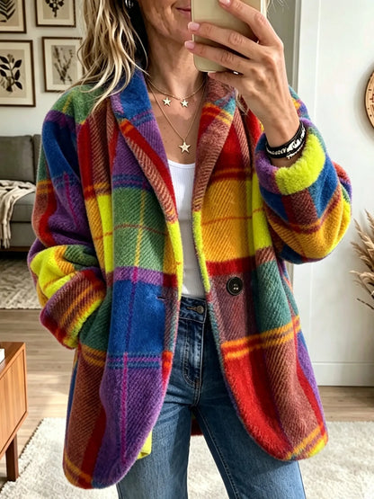 Women's Cozy Plaid Jacket - view 2