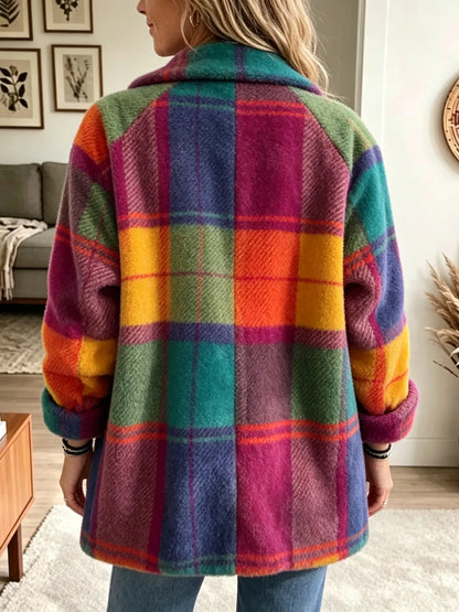 Women's Cozy Plaid Jacket - view 5