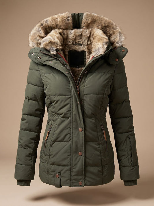 Women's Faux-Fur Hooded Quilted Puffer Winter Coat - view 1