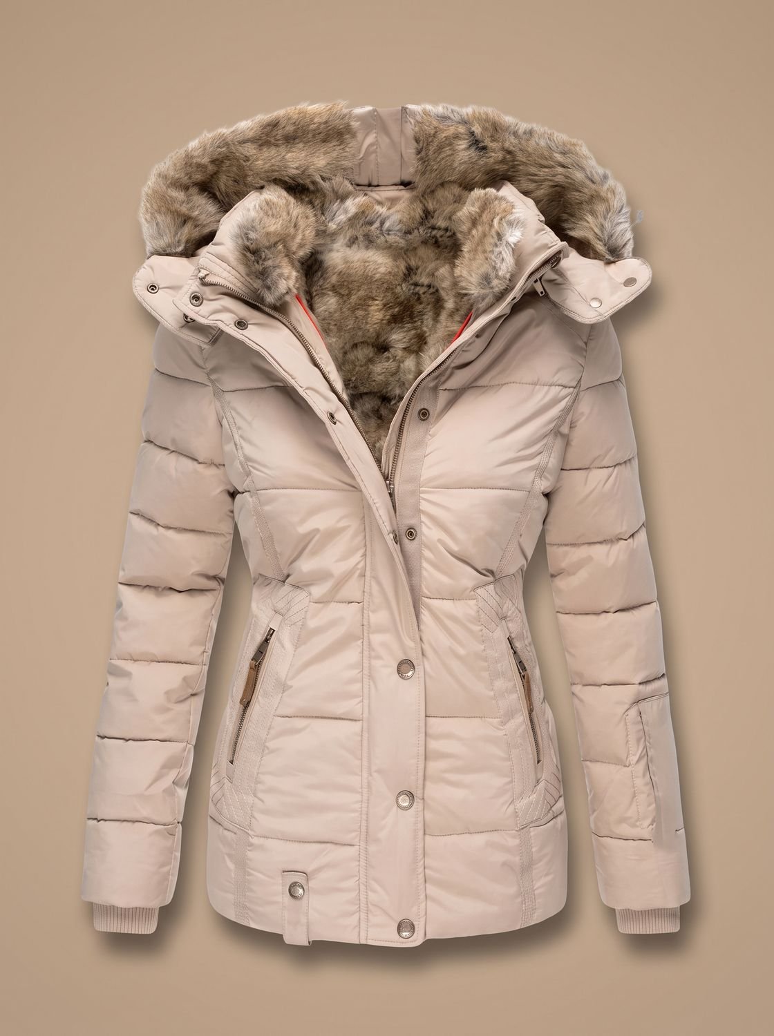 Women's Faux-Fur Hooded Quilted Puffer Winter Coat - view 6