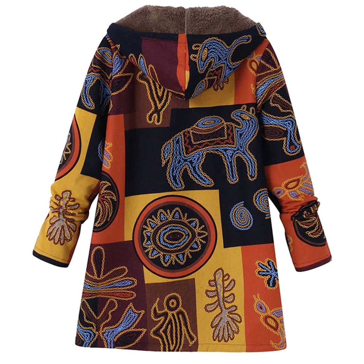 Women's Fleece-Lined Hooded Floral Coat Long-Sleeve Zip-Up - view 10