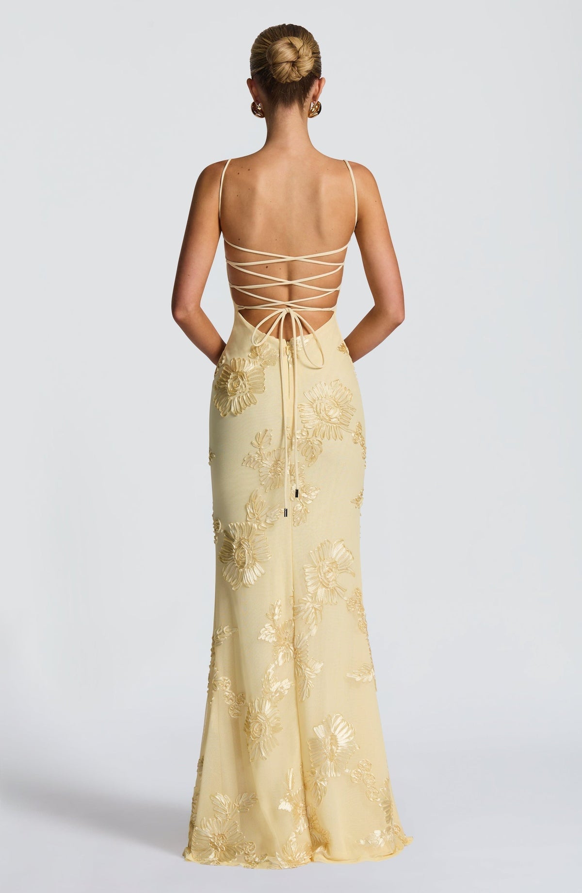 Women's Floral Corset Spaghetti Strap Maxi Wedding Guest Dress - view 4