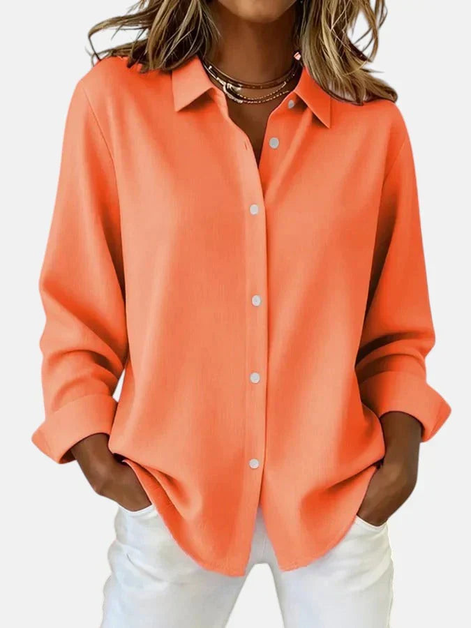 Women's flowing draped blouse, fabric detail