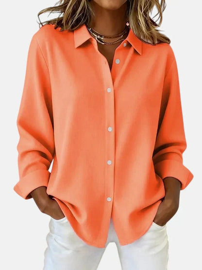 Women's flowing draped blouse, fabric detail