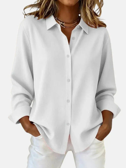 Women's flowing draped blouse, color options
