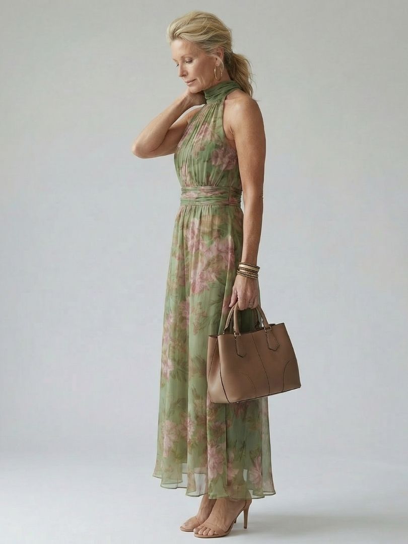 Women's Halter Maxi Dress - view 3