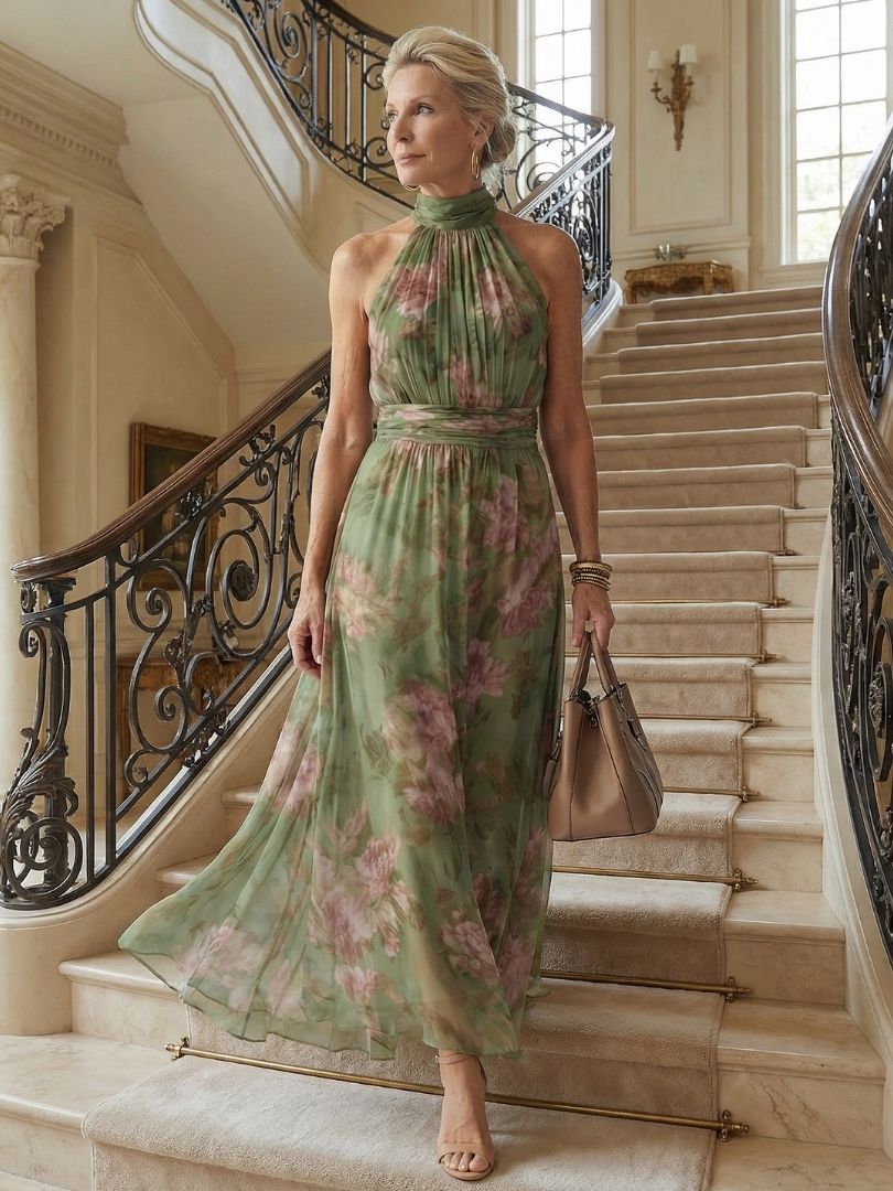 Women's Halter Maxi Dress - view 6