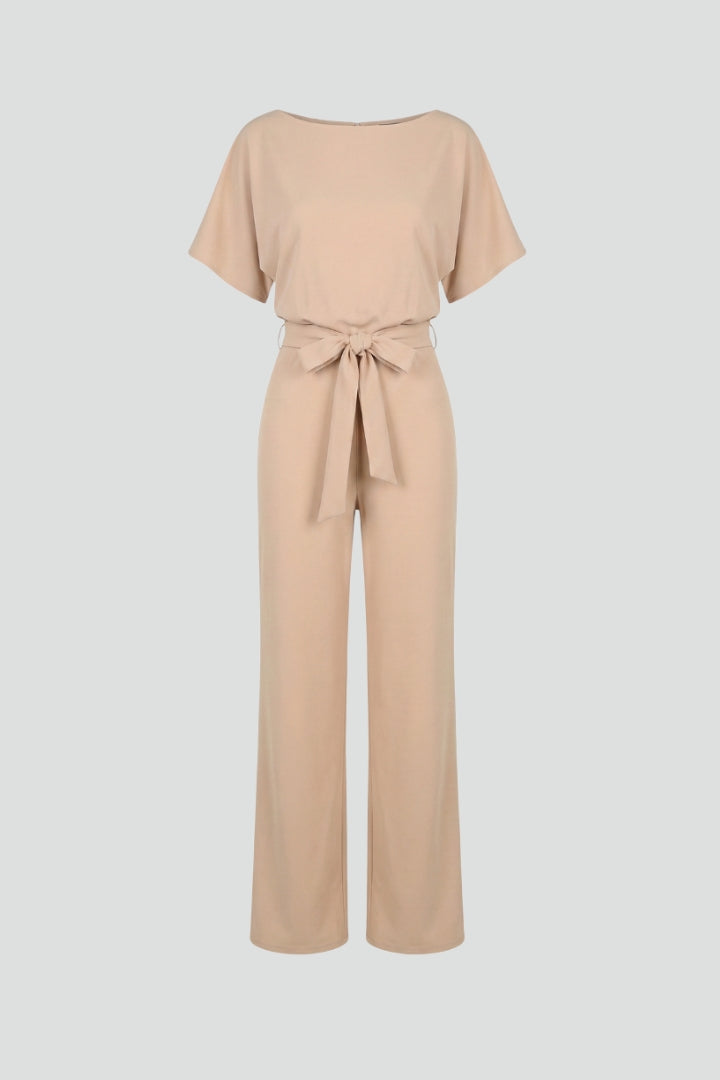 Women's Jumpsuit with Belt and Wide Legs - view 1
