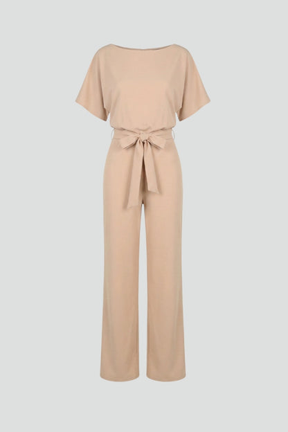 Women's Jumpsuit with Belt and Wide Legs - view 1