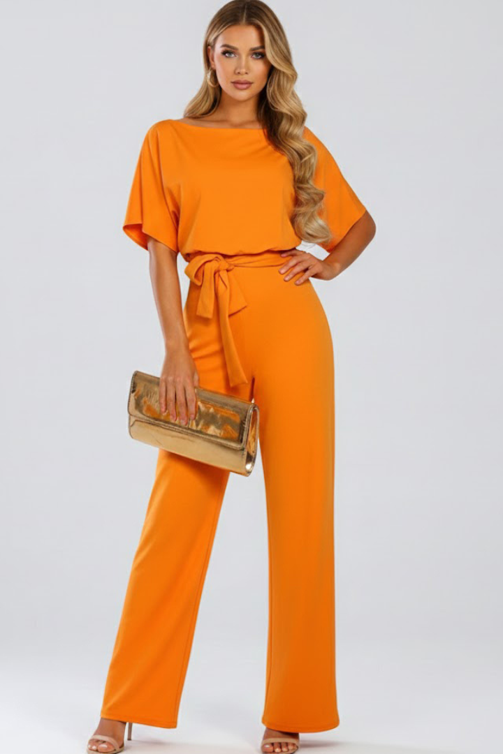 Women's Jumpsuit with Belt and Wide Legs - view 7