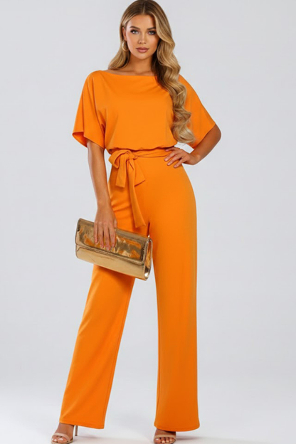 Women's Jumpsuit with Belt and Wide Legs - view 7