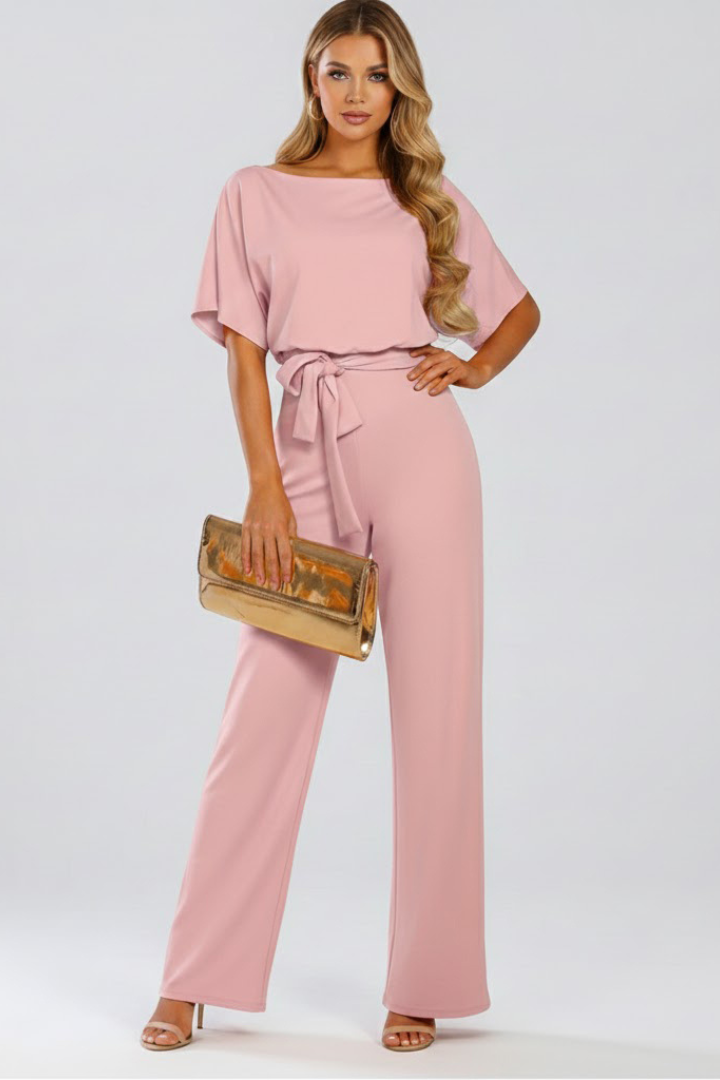 Women's Jumpsuit with Belt and Wide Legs - view 8